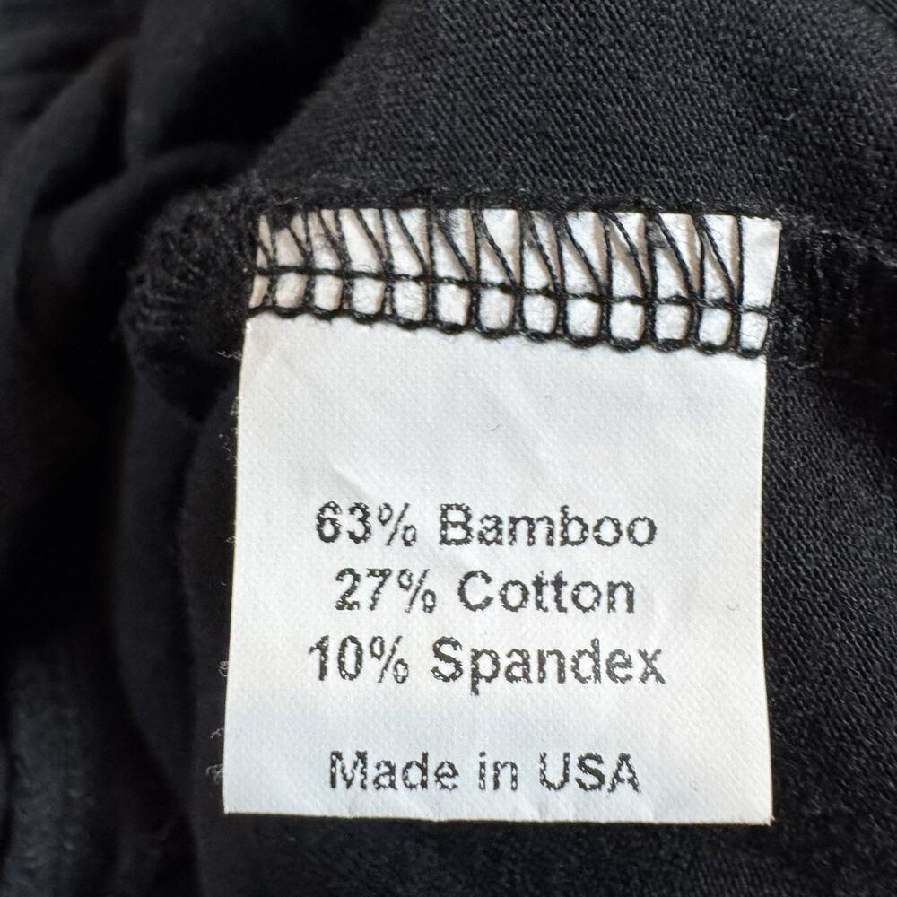 Lisa Bayne Black Bamboo Cotton Blend Cropped Harem Pants Medium Made in USA - Picture 10 of 13